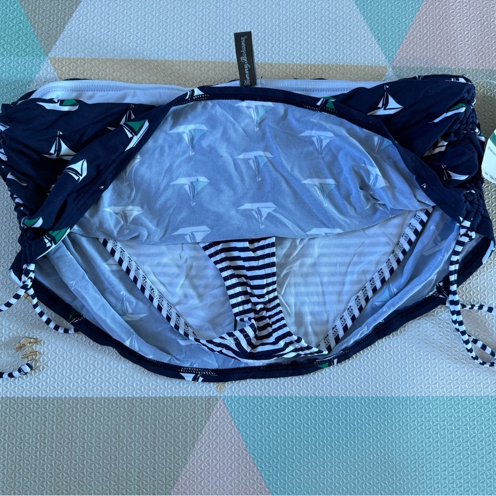 Tommy Bahama Navy and White Bikini Bottom NWT Size Large - Picture 3 of 7